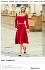 New New Red knitted midi dress - Sosandar brand.