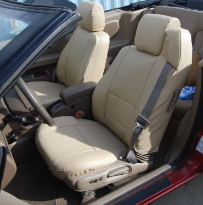 FOR CADILLAC CTS SEAT COVERS 2003-09 IGGEE S.LEATHER CUSTOM FIT FRONT 13 COLORS