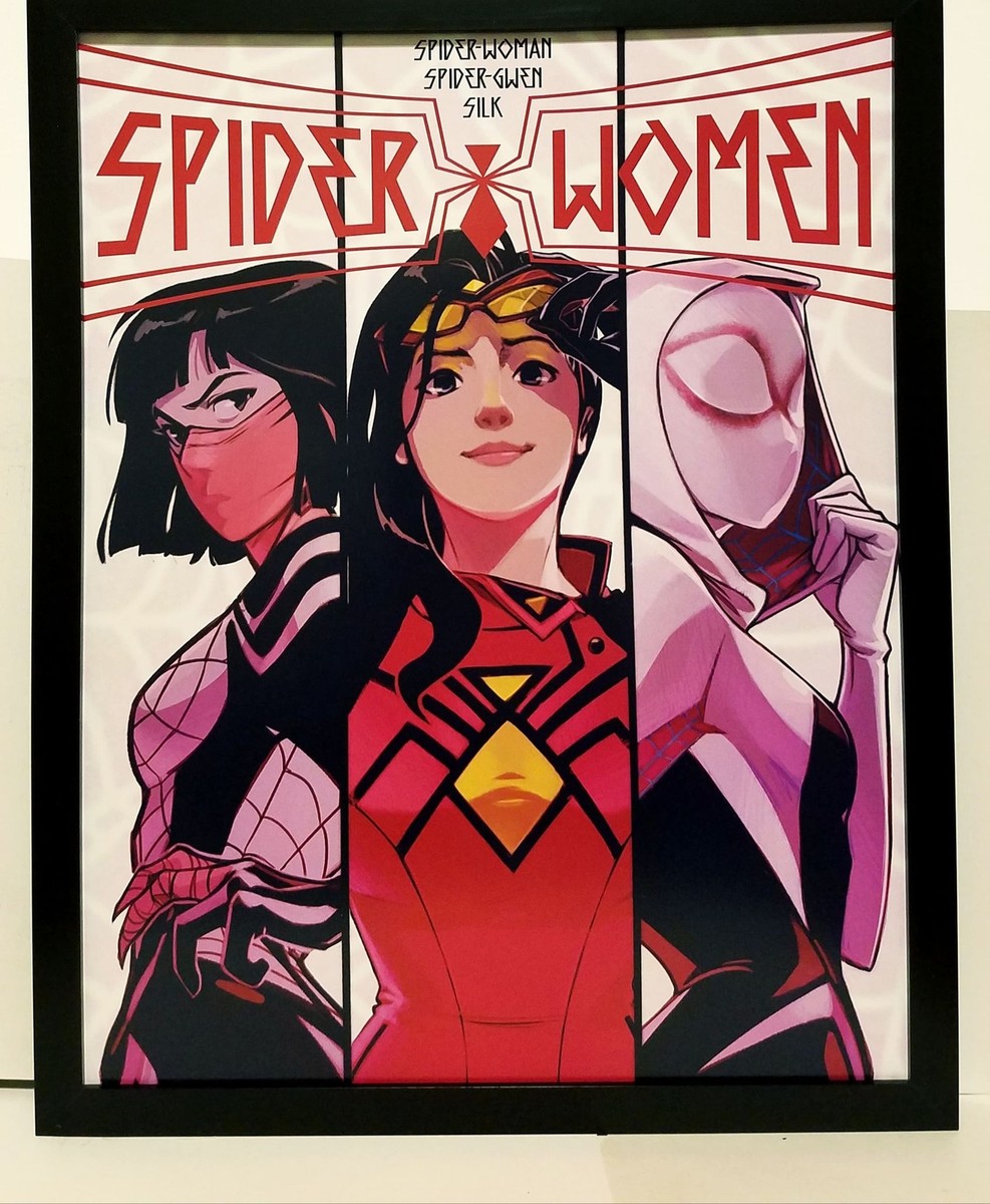 Spider-Woman, Gwen & Silk by Stacey Lee 11x14 FRAMED Marvel Comics