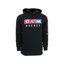 CCM Hockey Vintage Senior/Adult Fleece Hoody Sweatshirt (FHO48A) - Black