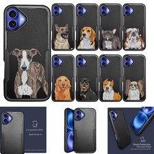 For Apple iPhone 16 6.1"  HYBRID ARMOR Dual Two Piece Case Dog Cover