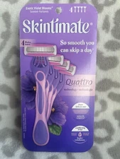 Skintimate 4 Blade Quattro Razors Scented 4 Count BRAND NEW For Women
