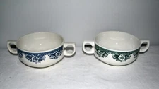 green or blue transferware Villeroy & Boch Balmoral Cream bouillon Soup Bowl cup