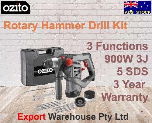 Ozito 900W 3J Rotary Hammer Drill Kit 