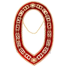 Masonic Blue Lodge Working Tools Masonic Chain Collar with Rhinestone Red Velvet