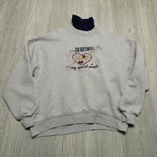 Vintage 90s Grandma Core Sweater Adult Large Sweatshirt Made In USA Puzzle Heart