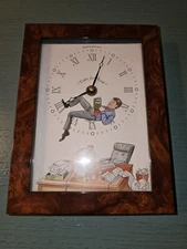 Vintage Bryn Parry Studios Desk/Mantle Clock "Time For Work"-Works/England