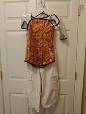 Girl Curtain Call E743 Say What Hip Hop Splatter Top Pants Set Dance Costume CLA