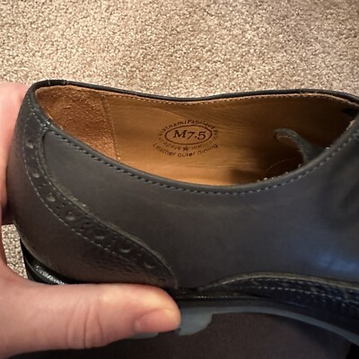 John Fluevog Andrew Black & Blue Wingtip Chunky Angel Brogue  display picture 2