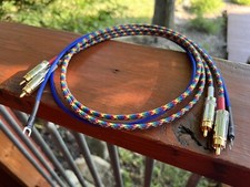 Audiophile Turntable Phono RCA Cables w/Ground Low Capacitance Interconnect 5 Ft