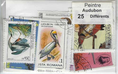 PEINTRE AUDUBON 25 timbres différents - Picture 1 of 1