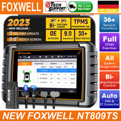 FOXWELL NT809TS RDKS Programming OBD2 Diagnosegerät Bi-directional Auto Scanner