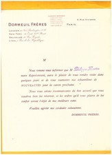 PARIS (II°) CONFECTION & TISSUS "DORMEUIL Freres / PHILIPPE MARTIN Représentant"