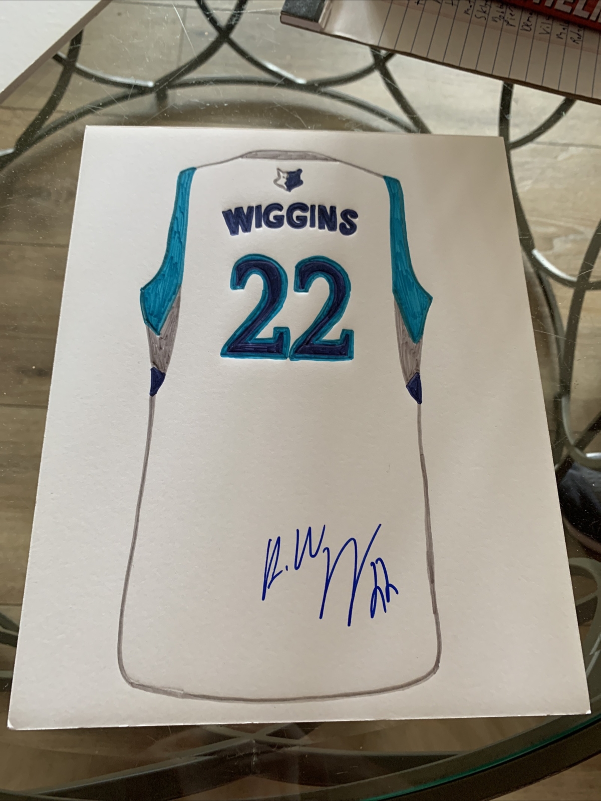 Andrew Wiggins Autographed Signed Minnesota Timberwolves Jersey Foam Board Timberwolves Warrior 