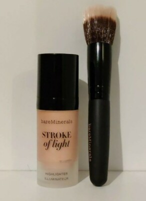 BAREMINERALS STRIKE OF LIGHT HIGHLIGHTER + MINI GLÄTTENDE GESICHTSBÜRSTE KOSTENLOSER VERSAND  