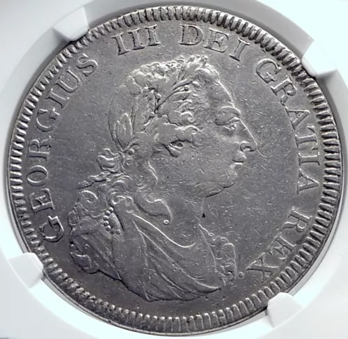1804 GREAT BRITAIN UK  George III Silver BANK DOLLAR 5 Shillings Coin NGC i81744
