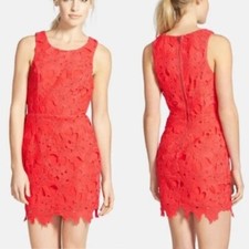 ASTR The Label Coral Sleeveless Lace Sheath Dress S
