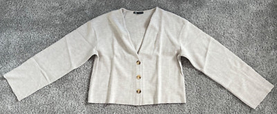 Zara oversized button up cardigan size M beige - relaxed