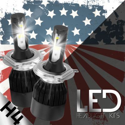 CREE COB H4 9003 HB2 LED Headlight Kit Hi-Lo 488W 48800LM Car White Light Bulbs