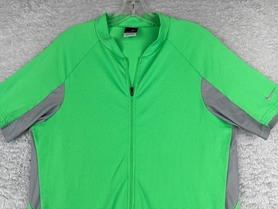 VINTAGE Nike Cycling Jersey Adult Large Green 1/2 Zip Short Sleeve Spheredry - Image 4 of 4