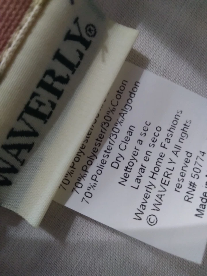 Cortina Waverly 1- Panel Forrada 84" Largo Cuadros Multicolor Rojo Verde Beige  Foto 4 de 4