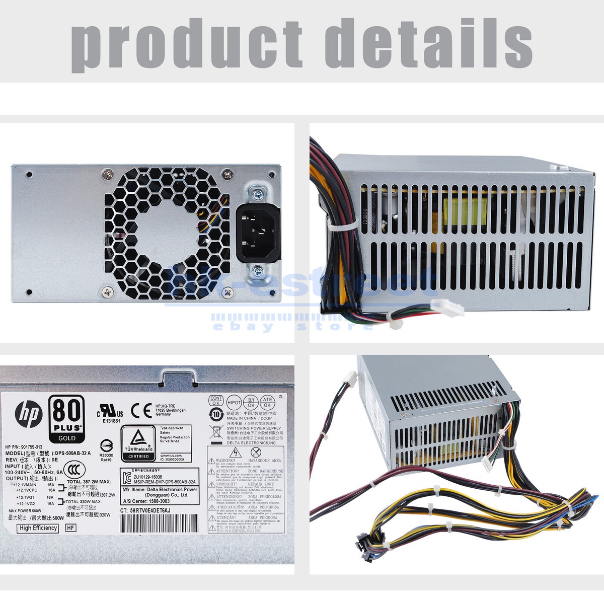 500W Power Supply For HP Z2 G4 800 880 G3 901759-013 DPS-500AB-32