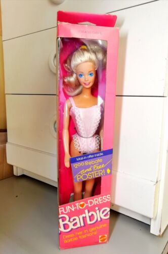 1988 NRFB Fun to Dress Barbie Modèle Indossatrice Mannequì Zieh Mich Mattel 80's - Photo 1/11