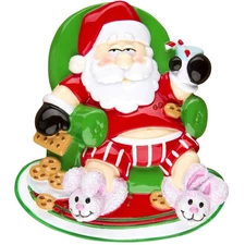 Tired Santa Christmas Personalized Christmas Tree Ornament