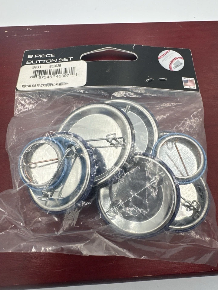 Kansas City Royals 8-Piece Button Set MLB Licensed Fan Pins – New Sealed - Image 2 of 3