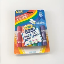 Pack Of 6 Crayola Quick Dry Paint Sticks Red, Orange, Yellow, Blue, Green Purple