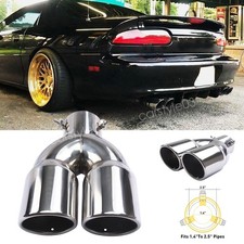 Rear Car Dual Exhaust Muffler Tip Tail Pipe Steel 2.5 Inlet For Chevrolet Camaro Rear Car Dual Exhaust Muffler Tip Tail Pipe Steel 2.5 Inlet For Chevrolet Camaro