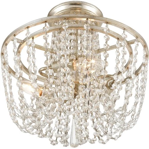 Crystorama ARC-1900-SA-CL-MWP Arcadia Semi-Flush Mount Antique Silver - Picture 2 of 5