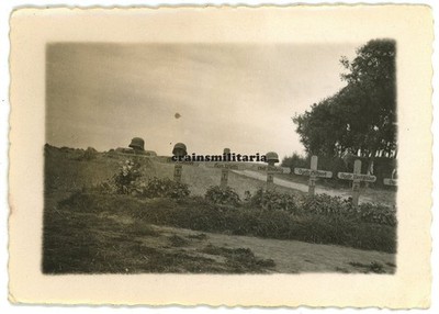 Genuine Photo grave officer A.R.90 at Pihen airfield near Calais France 1940