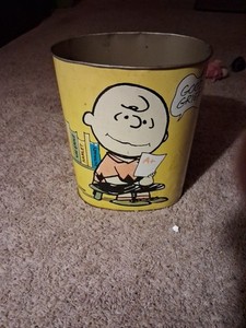 Peanuts Trash Can | eBay