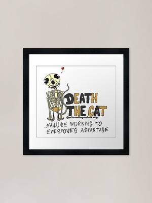 Death the Cat (Portrait Edition in  Framed Wall Art Poster Canvas Print Picture