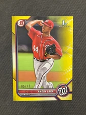 2022 Bowman #BP-70 Andry Lara Prospects Yellow /75 Washington Nationals