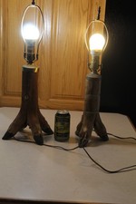 2 Whitetail Deer Feet Foot Table Lamps Hoof Taxidermy Log Cabin Decor Mule Elk