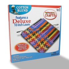Kit de telar de tejido de bache | Telar de plástico de 10" X 10" | Tejido de algodón premium...