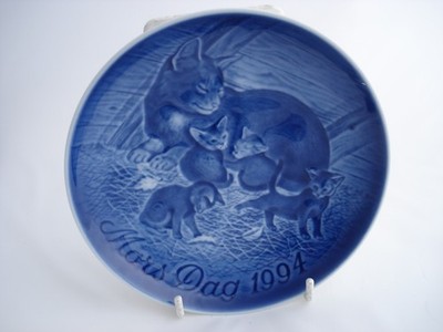 1994 Vintage BING & GRONDAHL MUTTERTAG WANDTELLER KATZE KÄTZCHEN