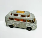 Vintage 1967 Matchbox Lesney #34 Volkswagen Camper High Roof Silver Diecast Van