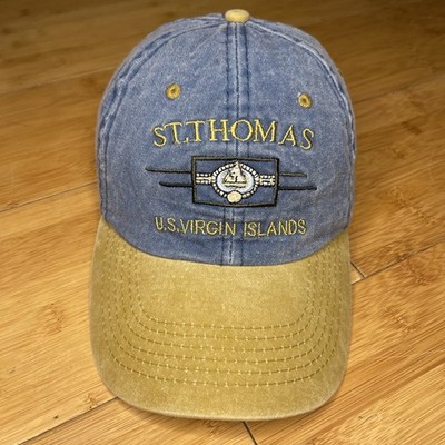 VTG St Thomas US Virgin Islands Denim Blue Beige Retro Dad Style Hat Unisex NICE