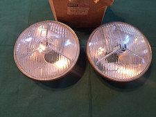 Lucas Pl700 Tripod Headlamp Pair Nos Original Lhd Jaguar Mg Triumph Austin Hea