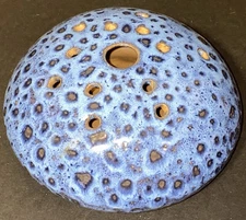 Blue Ceramic Posey Pot Flower Frog Made In Thailand