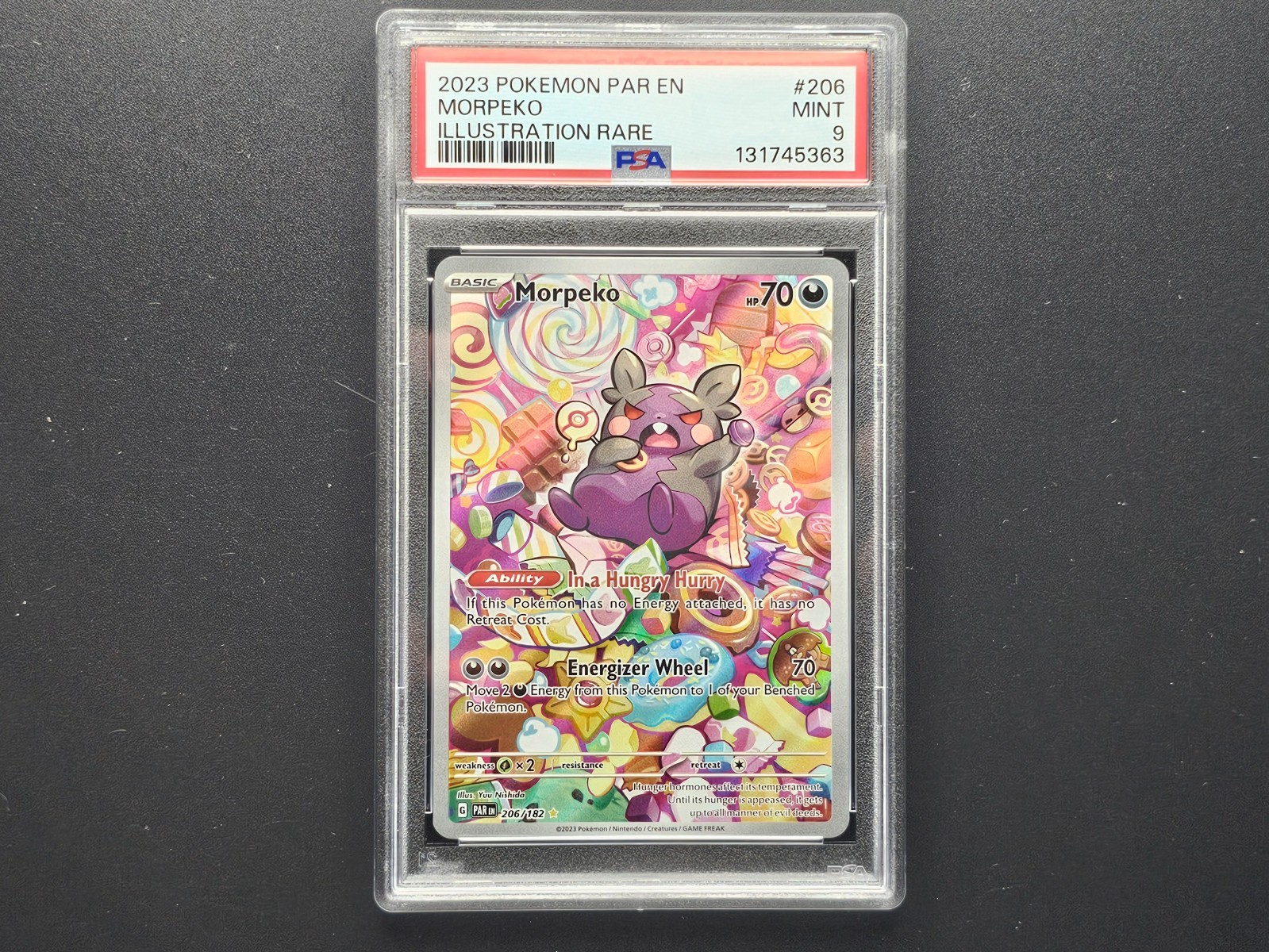 2023 POKEMON PAR EN-PARADOX RIFT ILLUSTRATION RARE #206 MORPEKO PSA 9