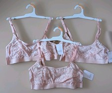 Auden Bralette Medium Pink Lace Lot of 3 NWT