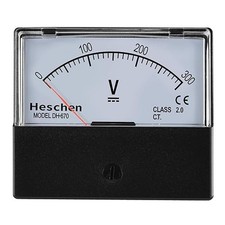 Heschen Voltmètre Analogique Rectangulaire DH-670 DC 0-300 V Classe 2.0