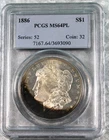 1886 Proof Like Morgan Silver Dollar - PCGS Certified MS64 PL, Toned !!