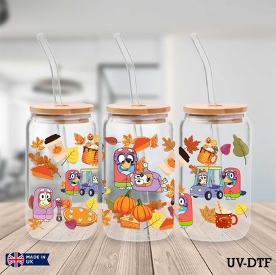 Bluey UV DTF Aufkleber - 16oz Libbey Dose Glasfolie yd197