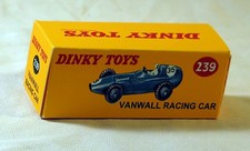 DINKY TOYS 239 VANWALL RACING CAR EMPTY REPRO COPY BOX