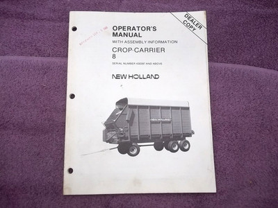New Holland Crop-Carrier 8 Operator's Manual with Assembly Information (VP-63)